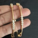 5 Stone Closed Setting Diamond Replica Bangle