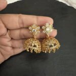 Flower Patten Diamond Replica Jhumka