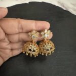 Flower Patten Diamond Replica Jhumka