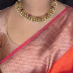 Kundan half jhumka necklace set