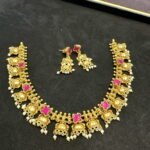 Kundan half jhumka necklace set