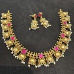 Kundan half jhumka necklace set