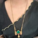 Kolapuri pendant in long chain- Shobana