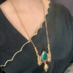 Kolapuri pendant in long chain- Shobana