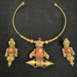 Kolapuri Coral Hasli necklace set .
