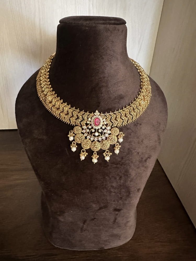 Zig Zag Lakshmi Necklace Set Zig Zag Lakshmi Necklace Set