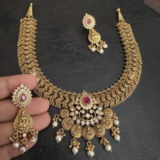 Zig Zag Lakshmi Necklace Set