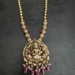 Ruby Bead Hanging Lakshmi Nakshi Necklace