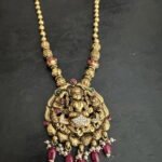 Ruby Bead Hanging Lakshmi Nakshi Necklace