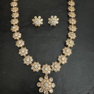 CZ Flower Necklace Set
