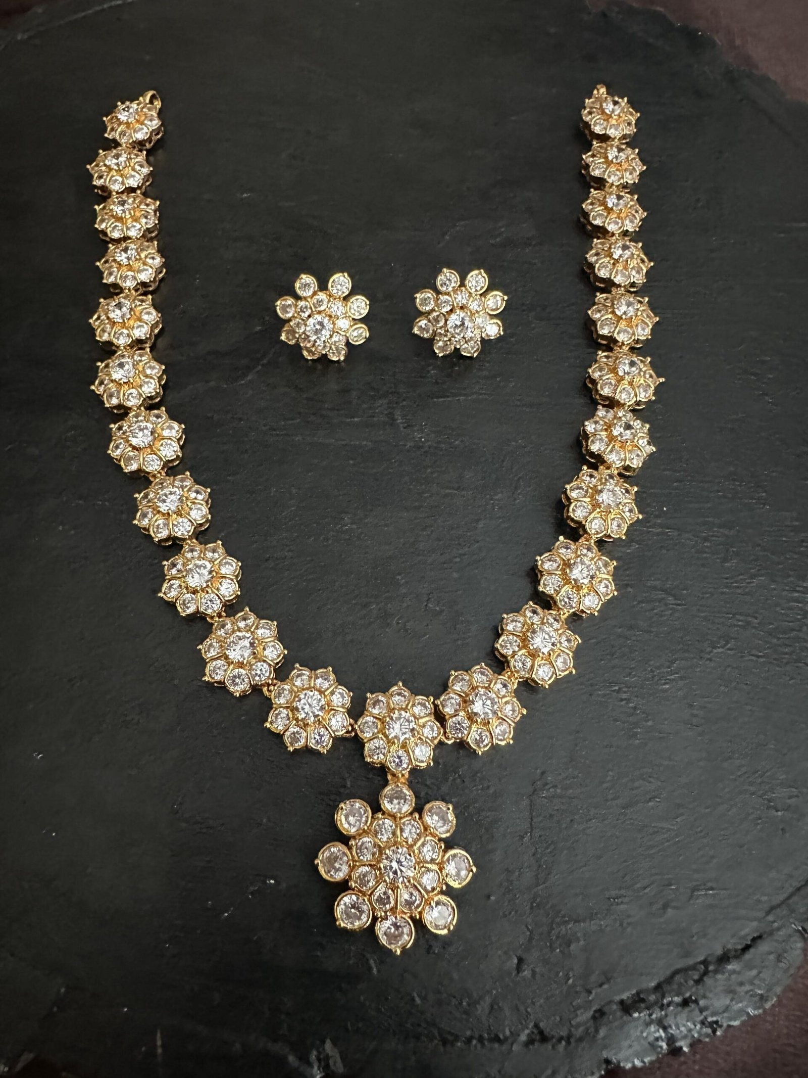 CZ Flower Necklace Set CZ Flower Necklace Set