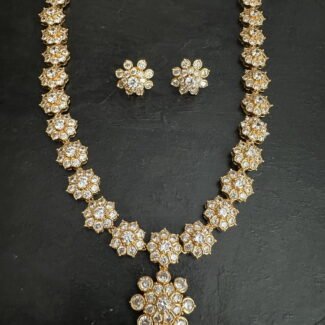 CZ Flower Necklace Set