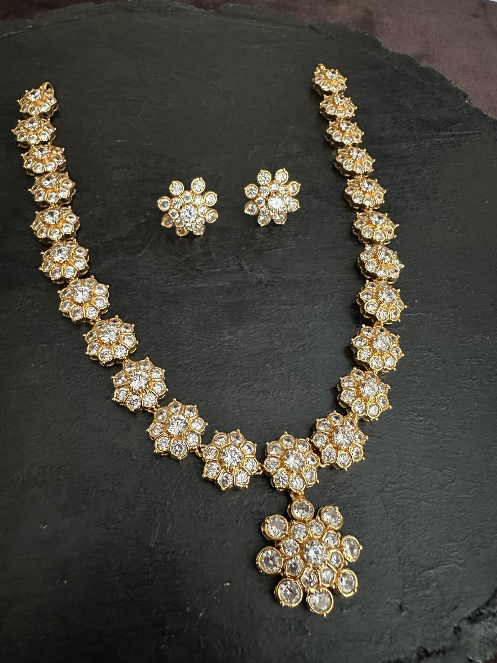 CZ Flower Necklace Set CZ Flower Necklace Set