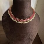Ruby Oval Stone Necklace Set