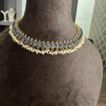 Blue Oval Stone Necklace Set