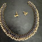 Blue Oval Stone Necklace Set