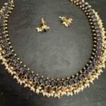 Blue Oval Stone Necklace Set