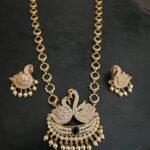 Blue Sapphire Swan Necklace Set
