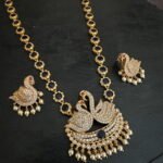 Blue Sapphire Swan Necklace Set