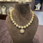 CZ Flower Necklace Set