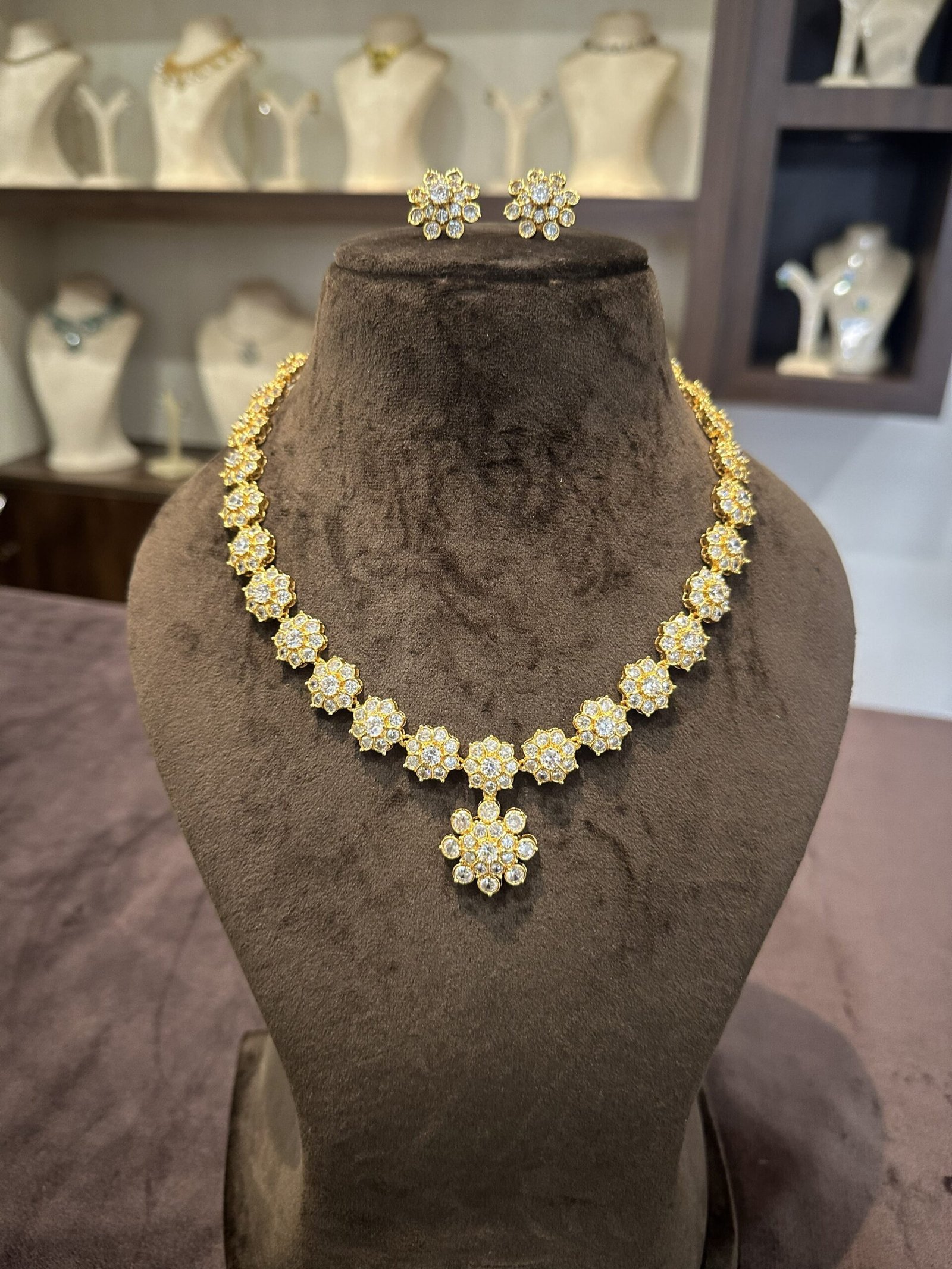 CZ Flower Necklace Set CZ Flower Necklace Set