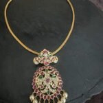 Ruby Green CZ Closed Pendant Necklace