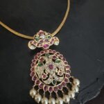 Ruby Green CZ Closed Pendant Necklace