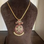 Ruby Green CZ Closed Pendant Necklace