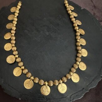 Gold Bead Coin Necklace