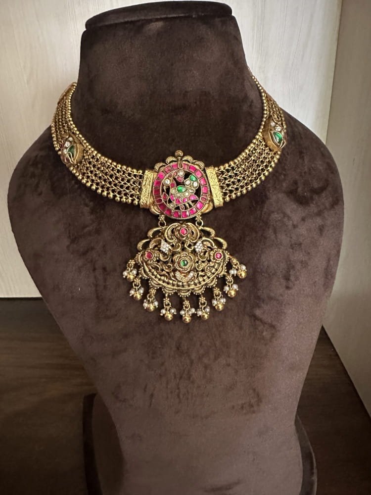 Mess Necklace Nakshi Kundan work Mess Necklace Nakshi Kundan work