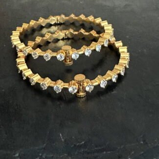 CZ Diamond Screw Bangle