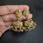Lakshmi Nakshi Green Bead Jhumka