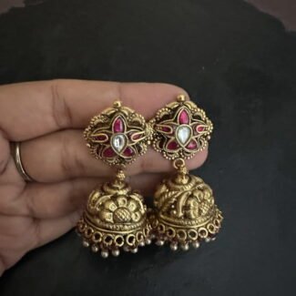 Kundan Flower Nakshi Jhumka