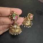 Kundan Flower Cz Nakshi Jhumka