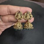 Lakshmi Small Green Bead Jhumka