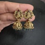 Lakshmi Small Green Bead Jhumka