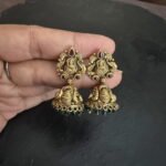Lakshmi Small Green Bead Jhumka