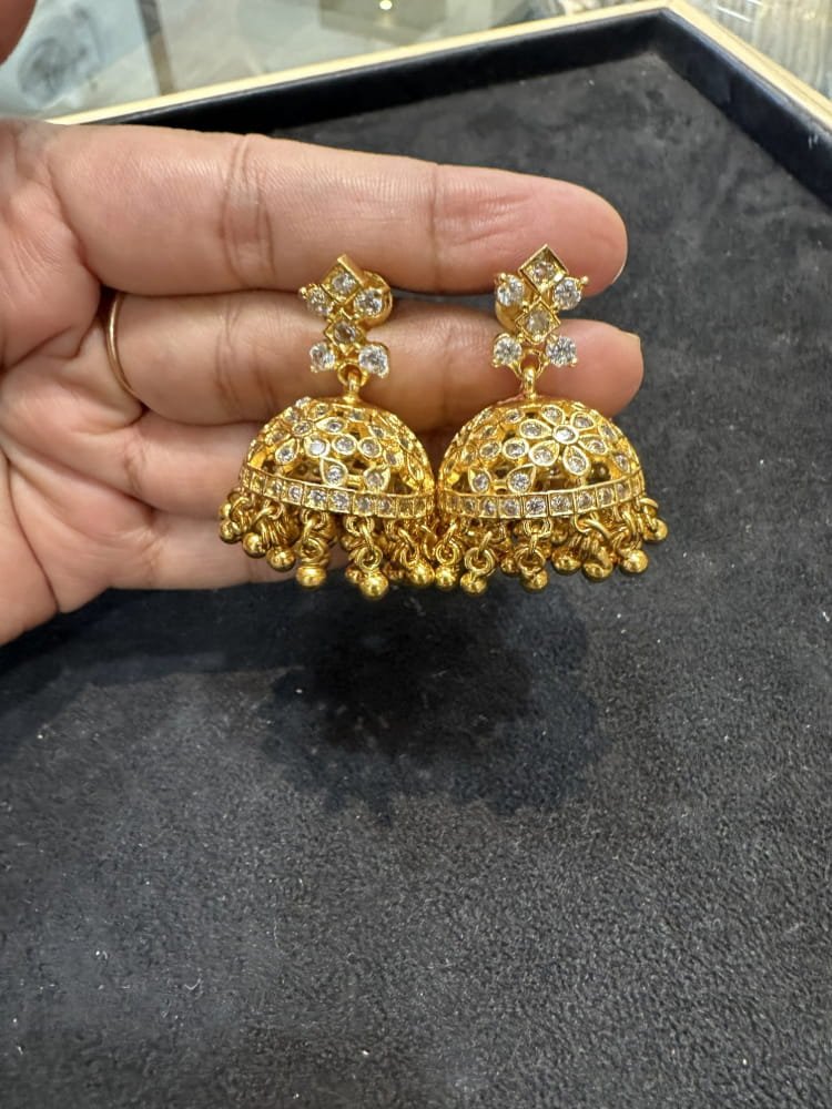 CZ White Stone Jhumka CZ White Stone Jhumka