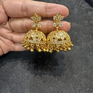 CZ White Stone Jhumka