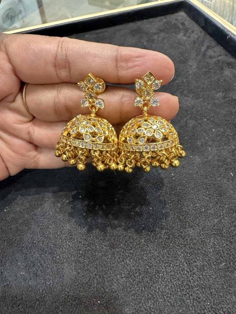 CZ White Stone Jhumka CZ White Stone Jhumka